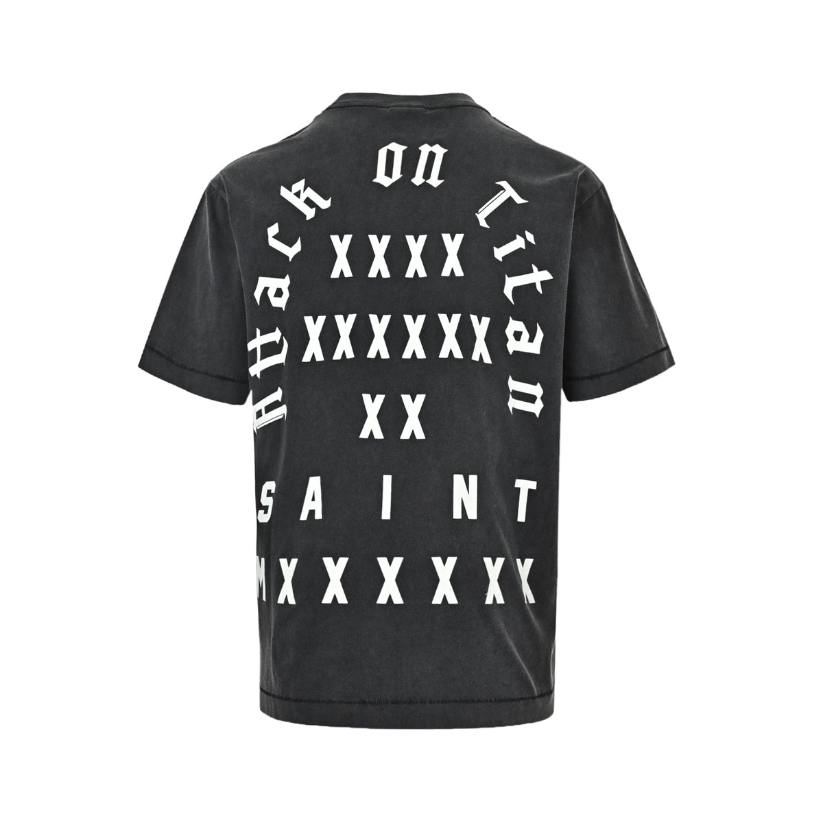 SAINT MICHAEL Final Chapter Earth Ring Print Distressed Retro Washed Short Sleeves