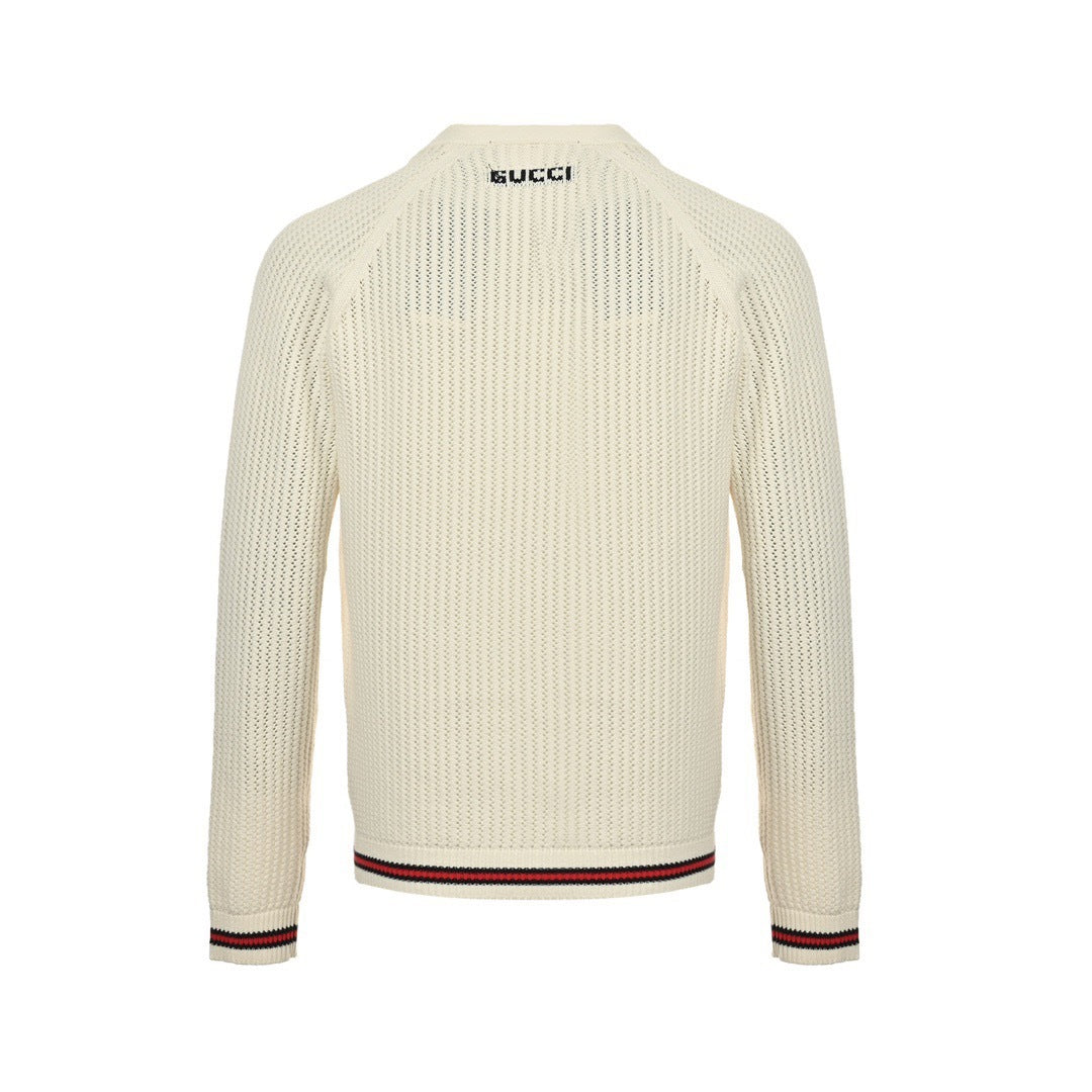 Gucci 24Fw hem striped thick knit sweater cardigan