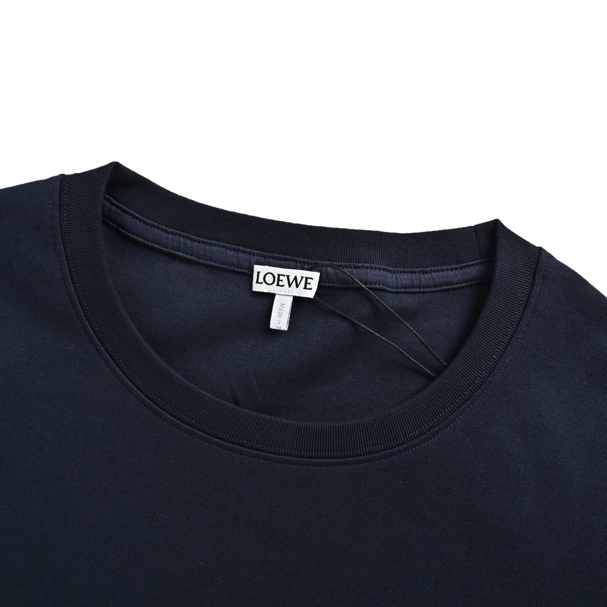 Loewe/Loewei embroidered logo striped trim short sleeves