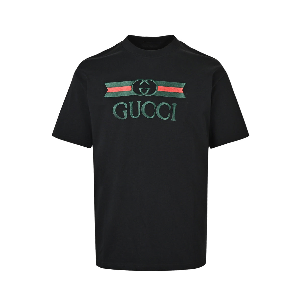Gucci red and green belt embroidered short sleeves