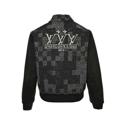 Louis Vuitton Fei Dong series pearl hot diamond mosaic baseball jacket