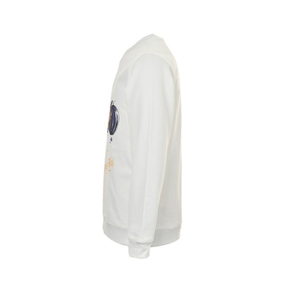 Louis Vuitton 24FW graffiti hand-painted pumpkin round neck sweatshirt
