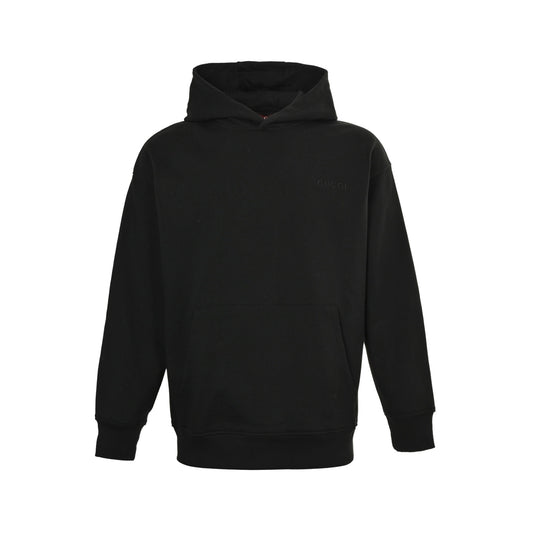 Gucci 25Fw dark letter logo embroidered hooded sweatshirt