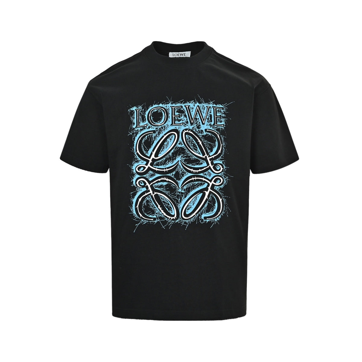 Loewe / Luo Yiwei raw edge flower logo letter print short sleeves