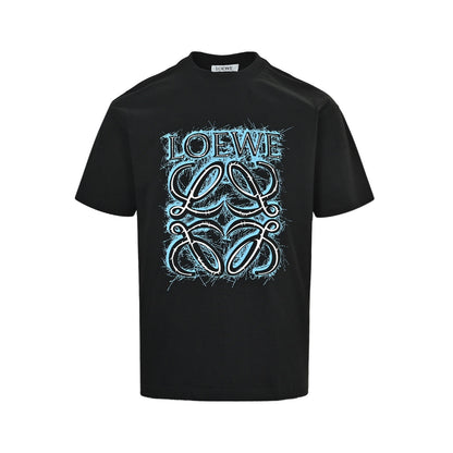 Loewe / Luo Yiwei raw edge flower logo letter print short sleeves
