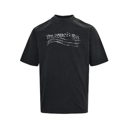 Balenciaga 26ss blurred cola print washed short-sleeve