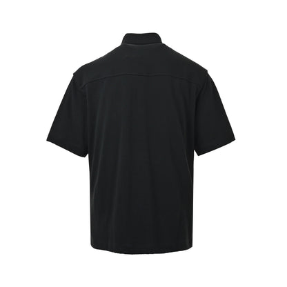 Saint Laurent Paris/Saint Laurent 26ss pocket embroidered silhouette Polo short sleeves