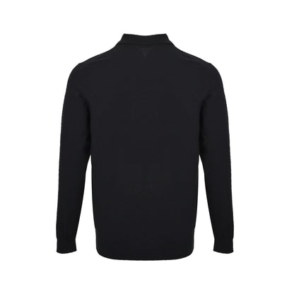 Prada embroidered half-zip knitted long-sleeved Polo shirt