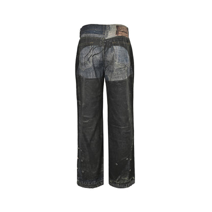 Acne Studios 3D digital print wide leg jeans