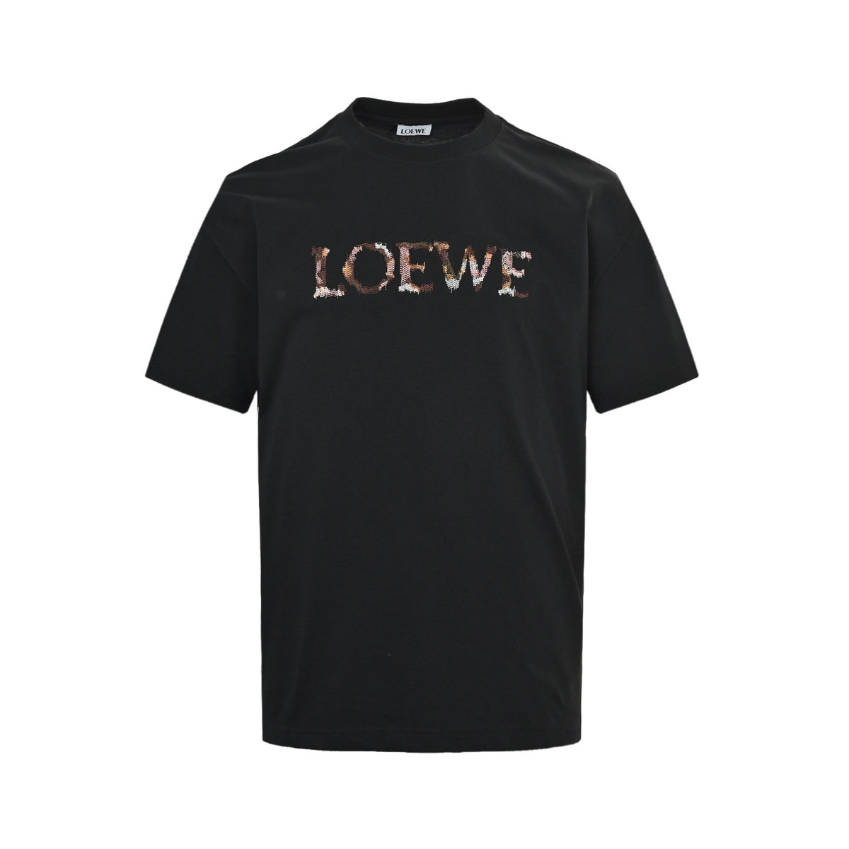 Loewe/Loewei colorful letter logo embroidered short sleeves