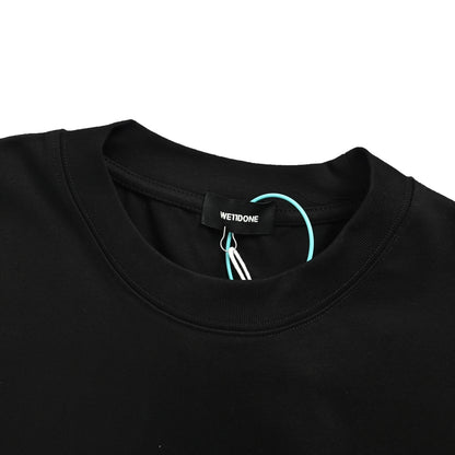 We11 Done silicone three-dimensional leather label decorated letter printed short sleeves