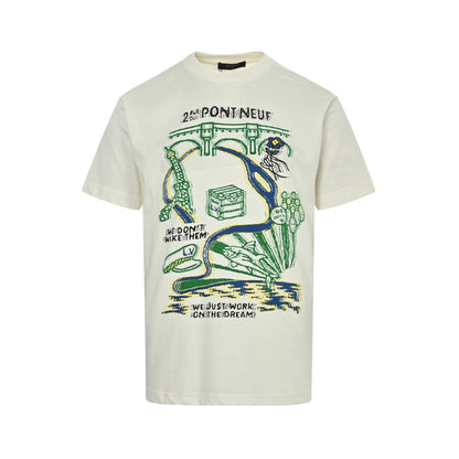 Louis Vuitton 25ss multi-element printed short sleeves