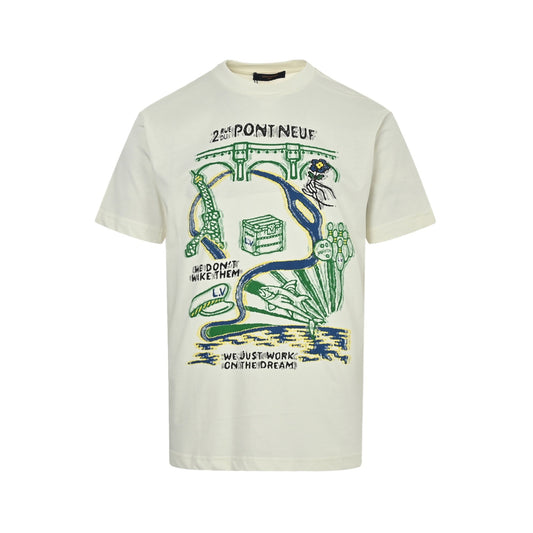 Louis Vuitton 25ss multi-element printed short sleeves