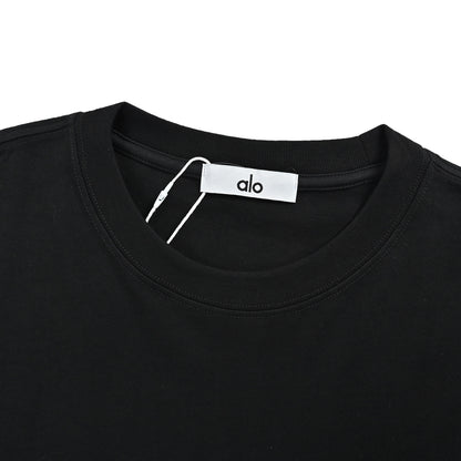 ALO simple silicone letter printed short sleeves