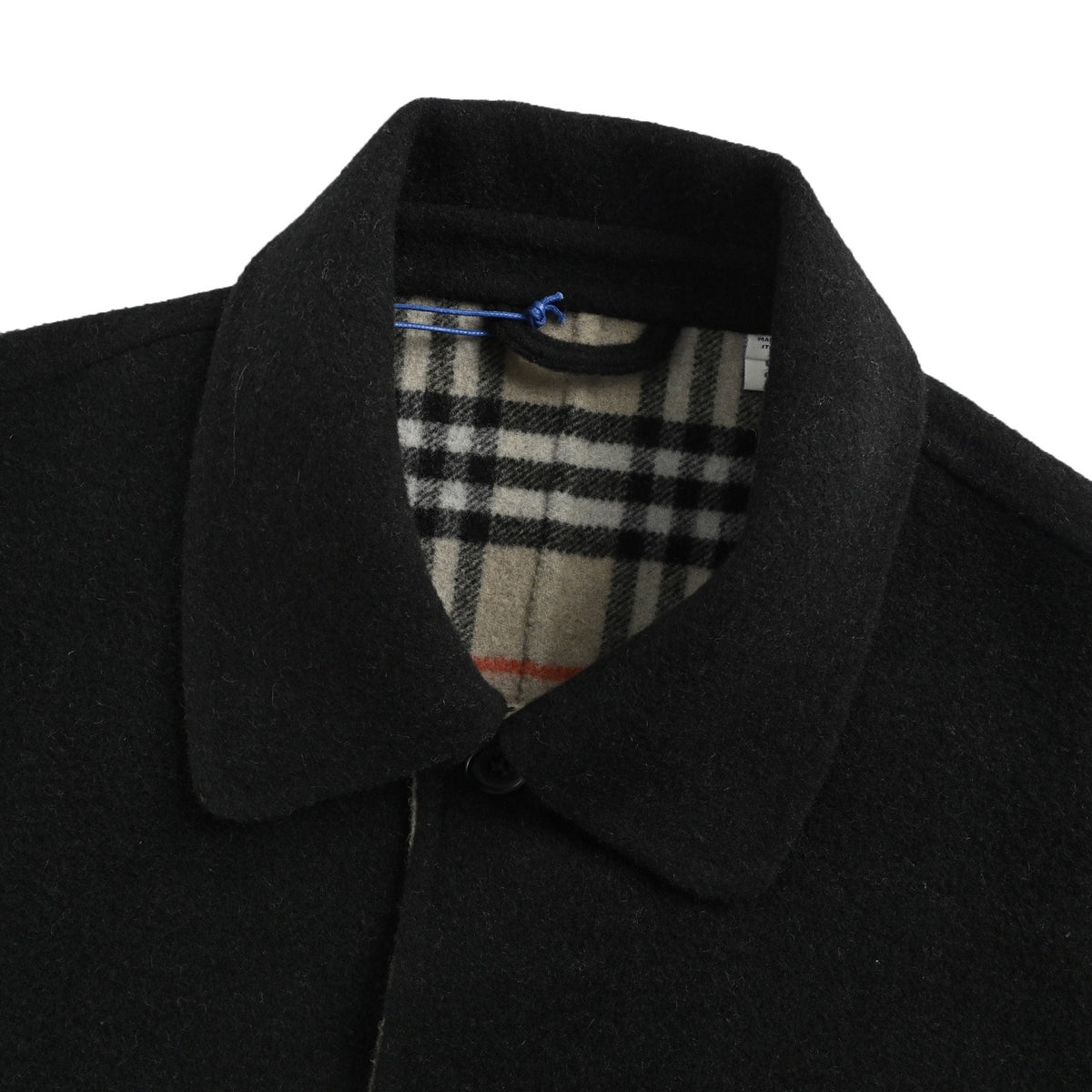 Burberry inner plaid shirt-style wool coat