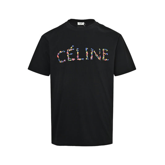 Celine hand-painted flower print short sleeves