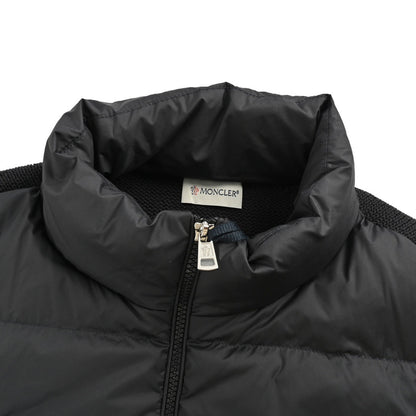Moncler/Mongolia patchwork woolen sleeves stand collar thin down jacket