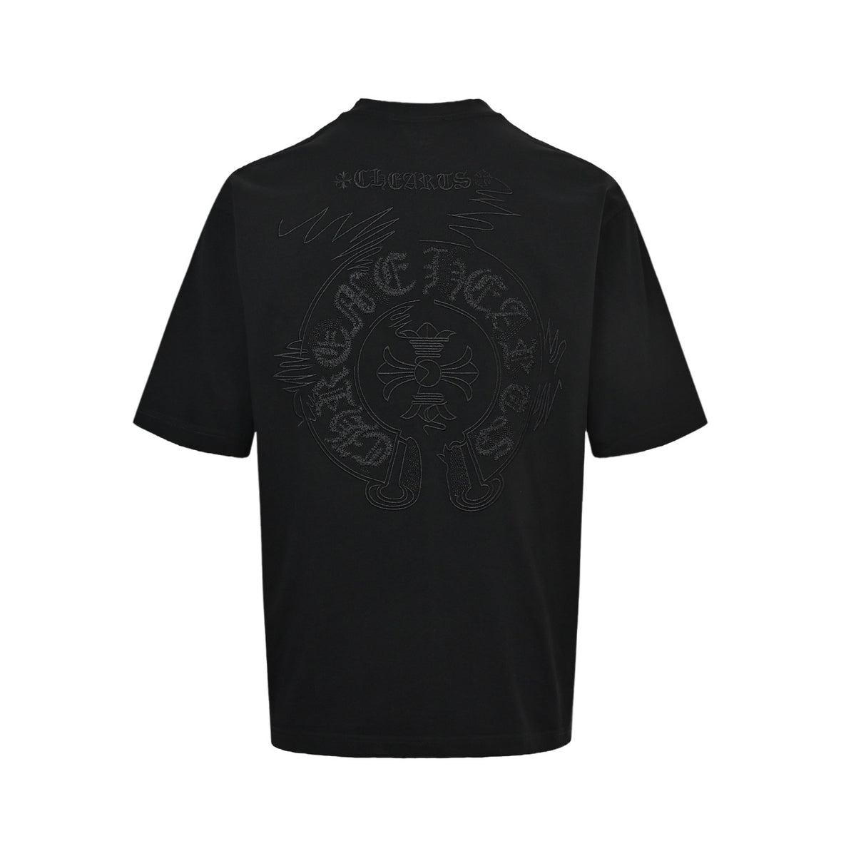 Chrome Hearts/Chrome Heart misaligned Sanskrit scroll embroidered short sleeves