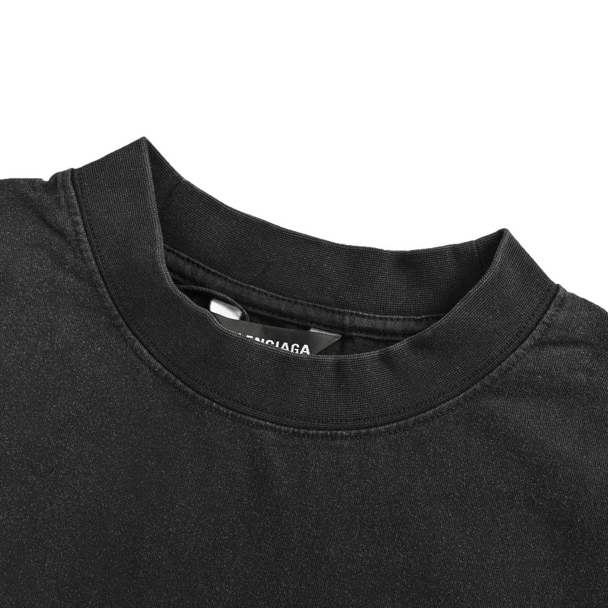 Balenciaga classic distressed lock button washed short sleeves