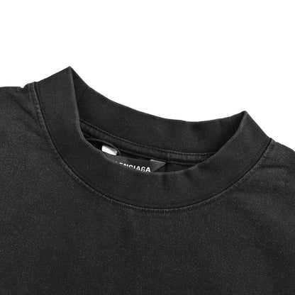 Balenciaga classic distressed lock button washed short sleeves