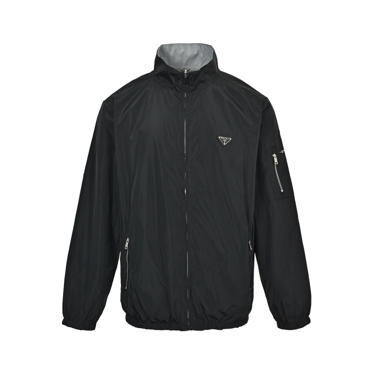 Prada triangle logo reversible zipper jacket