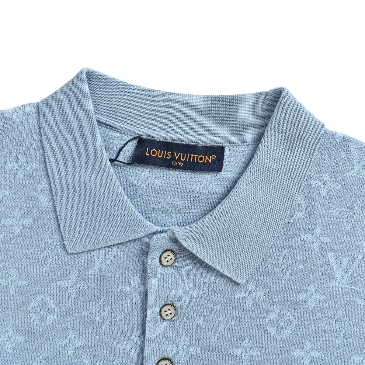Louis Vuitton 26ss dark pattern old flower jacquard knitted Polo short sleeves