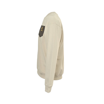 Louis Vuitton presbyopia leather logo patch round neck sweatshirt