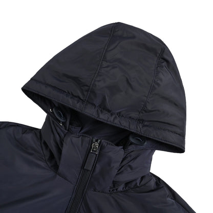 Prada triangle logo regenerated nylon hooded down jacket