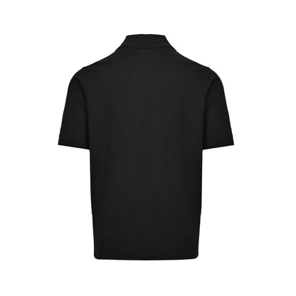 Prada embroidered logo knitted Polo short sleeves
