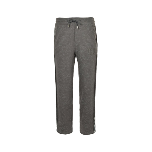 Miu Miu patchwork embroidered letter washed trousers