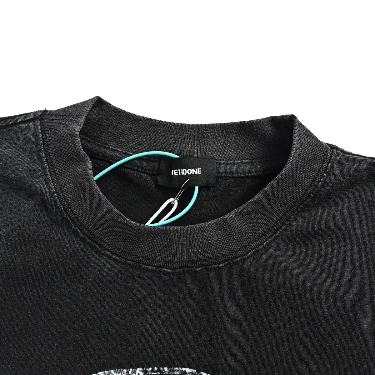 We11 Done reverse logo printed washed short sleeves