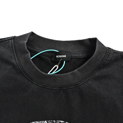 We11 Done reverse logo printed washed short sleeves