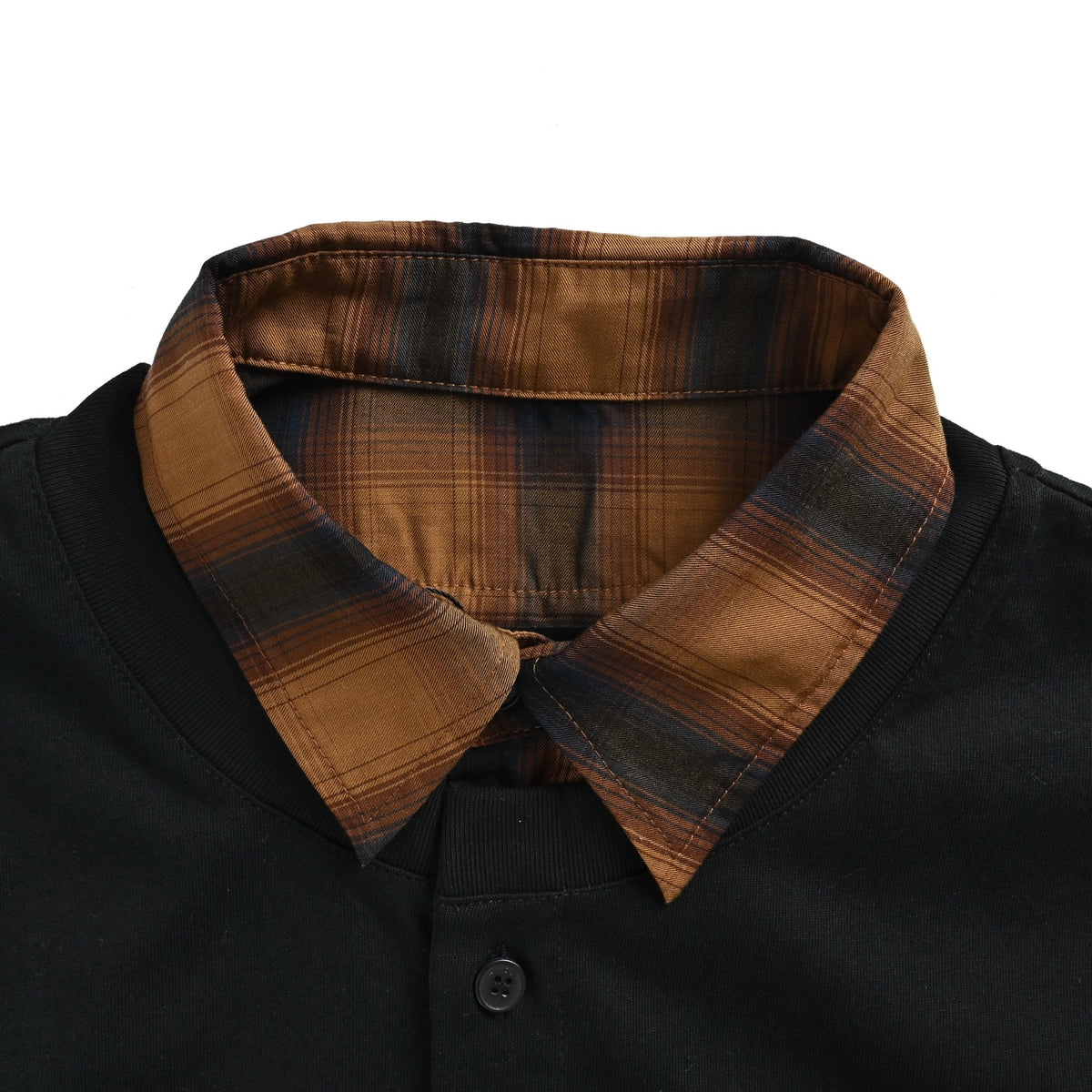 We11 Done black and brown plaid genuine two-piece long-sleeved shirt