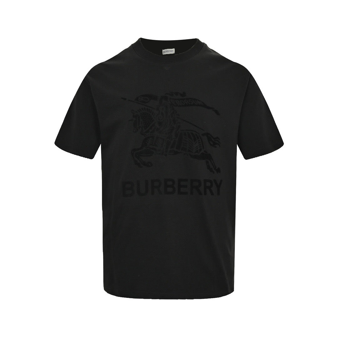 Burberry 24ss flocked war horse print short sleeves