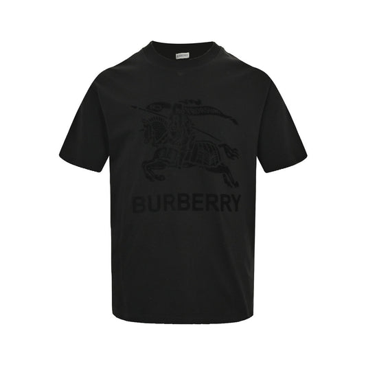 Burberry 24ss flocked war horse print short sleeves