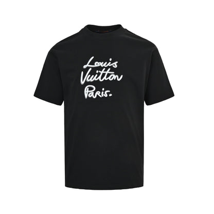 Louis Vuitton 26ss signature letter embroidered short sleeves
