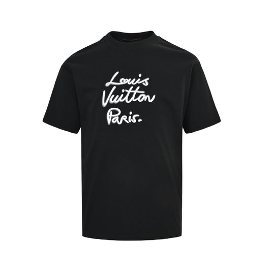 Louis Vuitton 26ss signature letter embroidered short sleeves