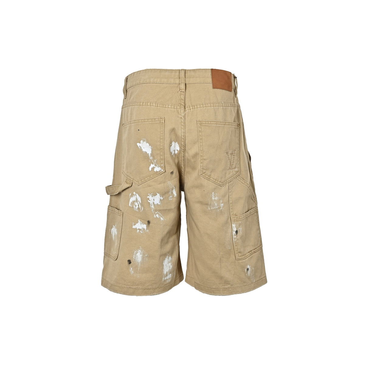 Louis Vuitton graffiti embroidered washed cargo denim shorts