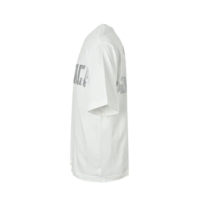 Balenciaga three-dimensional concave and convex silver tape short sleeves
