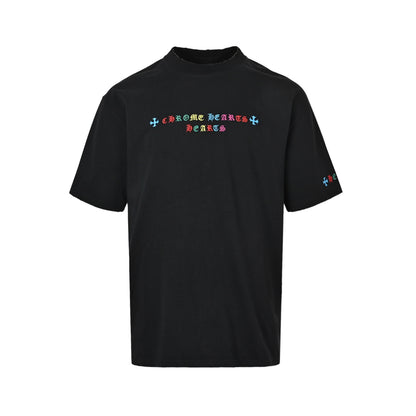 Chrome Hearts Colorful Logo Embroidered Short Sleeves