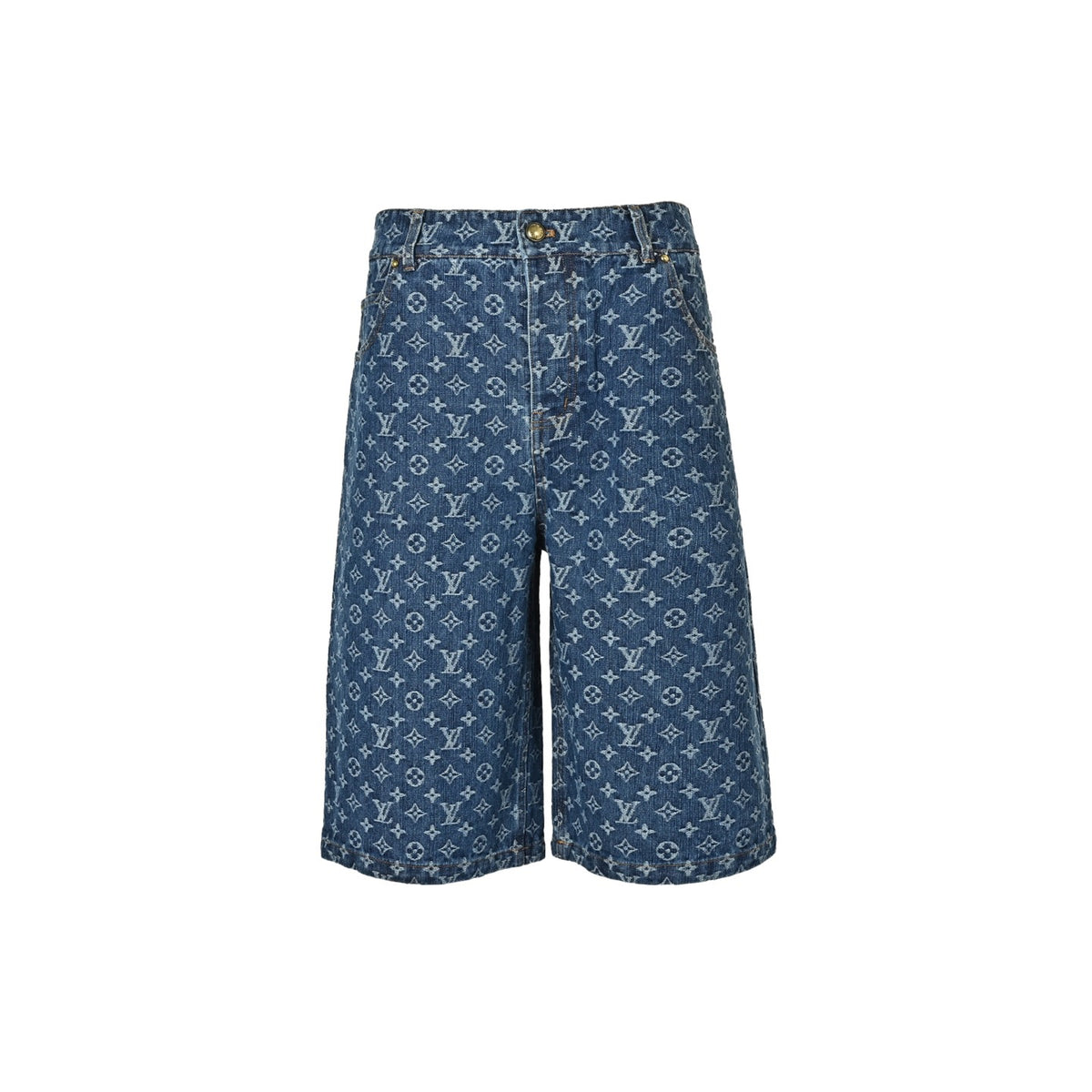 Louis Vuitton all-over presbyopia jacquard suit six-point denim shorts