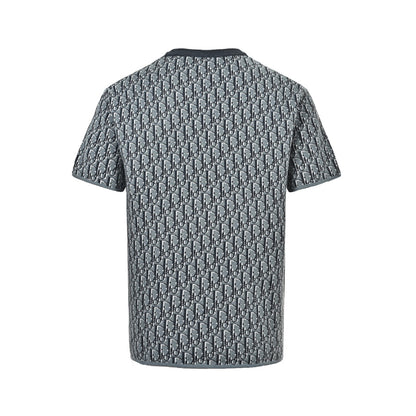 Dior 26ss old flower jacquard knitted short sleeves