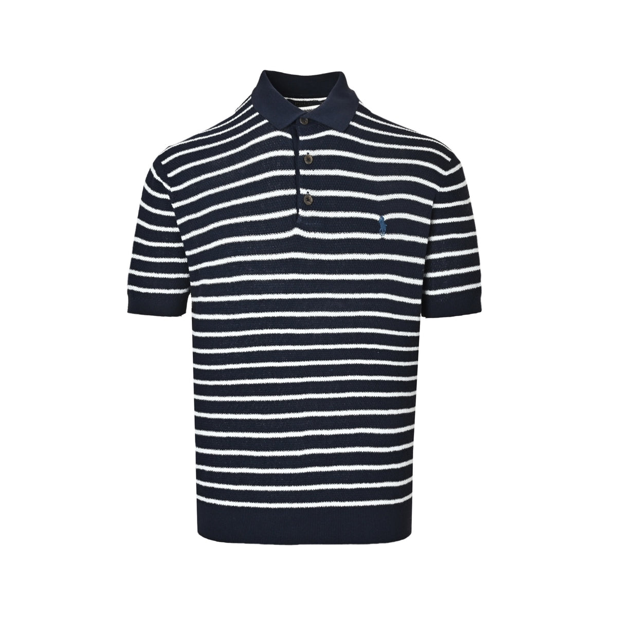 Ralph Lauren pony logo embroidered striped knitted Polo short sleeves