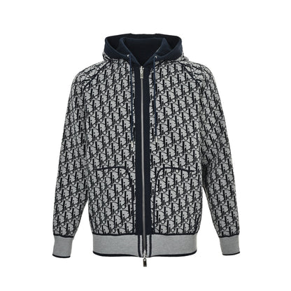 Dior presbyopia jacquard knitted cashmere reversible jacket