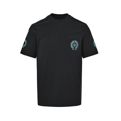 Chrome Hearts Blue Cross Print Short Sleeves