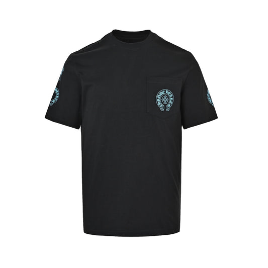 Chrome Hearts Blue Cross Print Short Sleeves