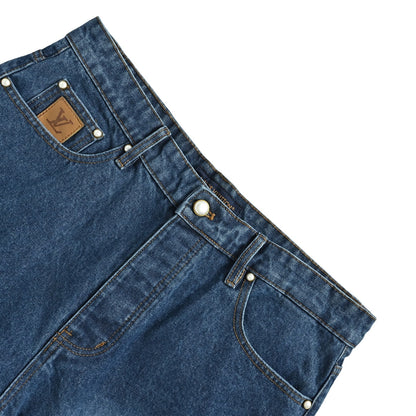 LouisVuitton/Louis Vuitton denim shorts with embroidered logo on the back pocket