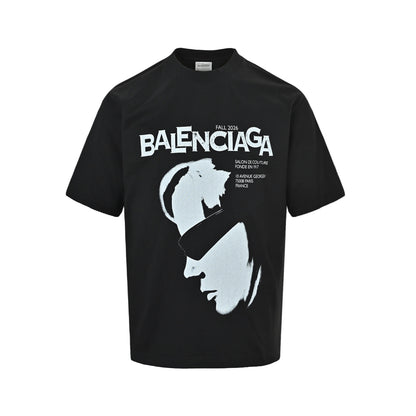 Balenciaga portrait art letter print short sleeves