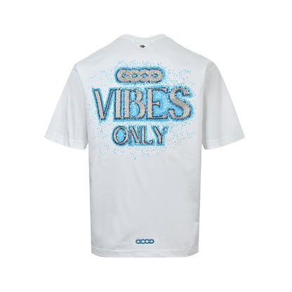GOODBRAND 26ss blue galaxy tube bead embroidered slogan short sleeves
