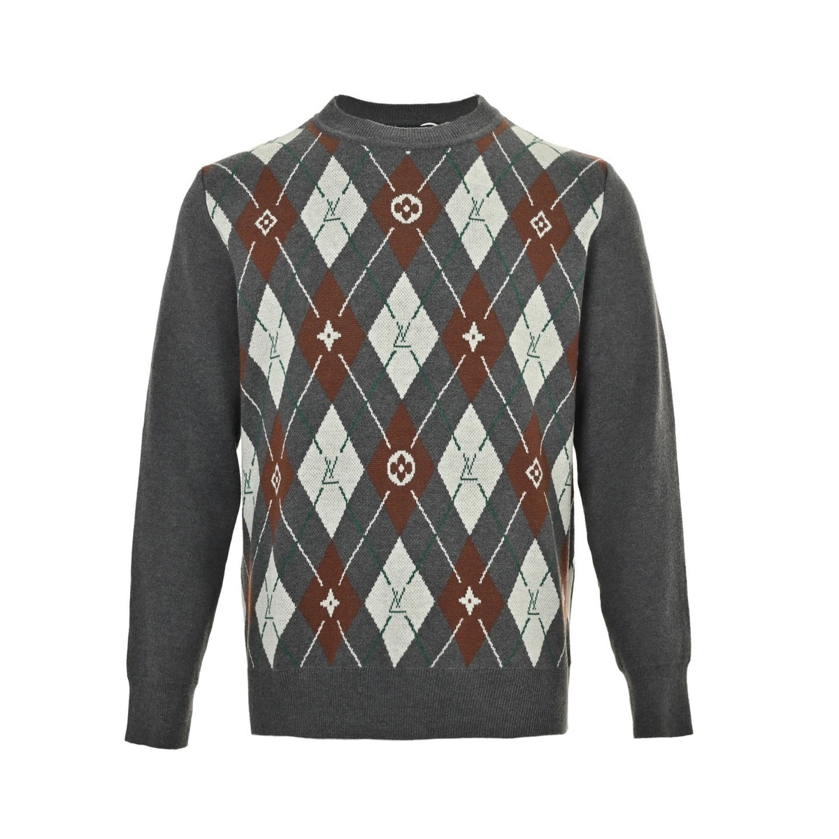 Louis Vuitton 25Fw diamond jacquard crew neck sweater